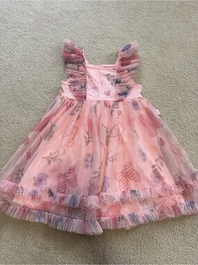 Minnie Pink Floral & Bow Tulle Party Dress for Girls